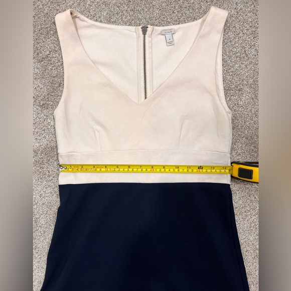 J. Crew Colorblock Sleeveless Ponte Knit Midi Dress, Navy/Ivory, Size 4 - Picture 11 of 13